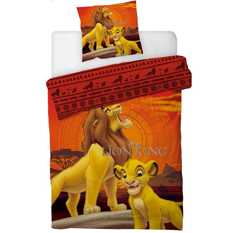 Foto van Disney the lion king dekbedovertrek - eenpersoons - 140 x 200 cm - oranje