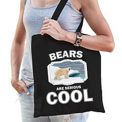 Foto van Dieren ijsbeer tasje zwart volwassenen en kinderen - bears are cool cadeau boodschappentasje - feest boodschappentassen