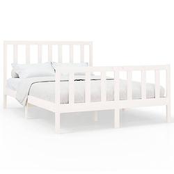 Foto van The living store bedframe wit massief grenenhout 140x200 cm - stabiel - comfortabel