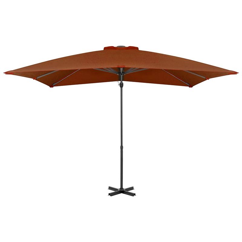 Foto van The living store hangende parasol - terracotta - 250 x 250 x 230 cm - uv-beschermend