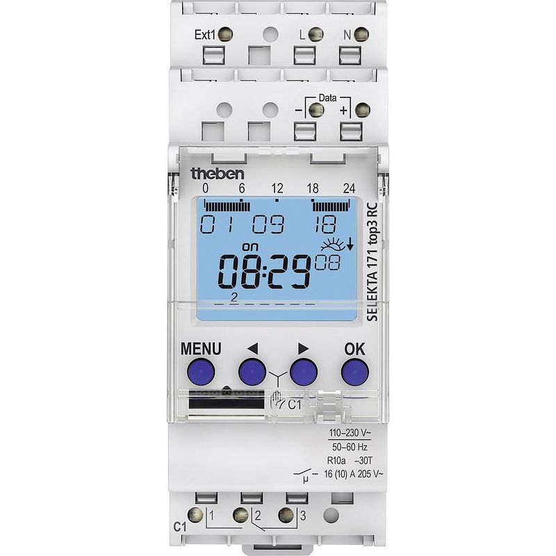 Foto van Theben selekta 171 top3 rc din-rail schakelklok 230 v/ac