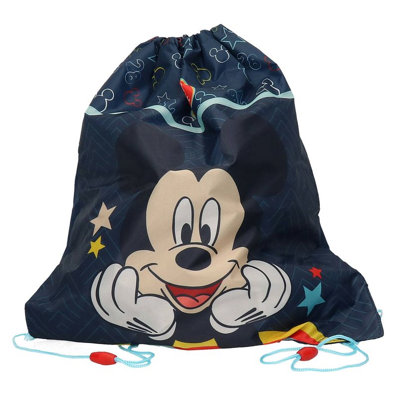 Foto van Disney mickey mouse gymtas/rugzak/rugtas voor kinderen - blauw - polyester - 44 x 37 cm - gymtasje - zwemtasje