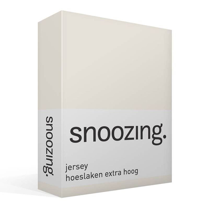 Foto van Snoozing - hoeslaken - extra hoog - jersey - 180x210 /220 - ivoor