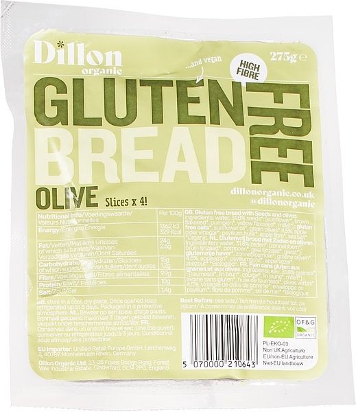 Foto van Dillon organic glutenvrij olijfbrood