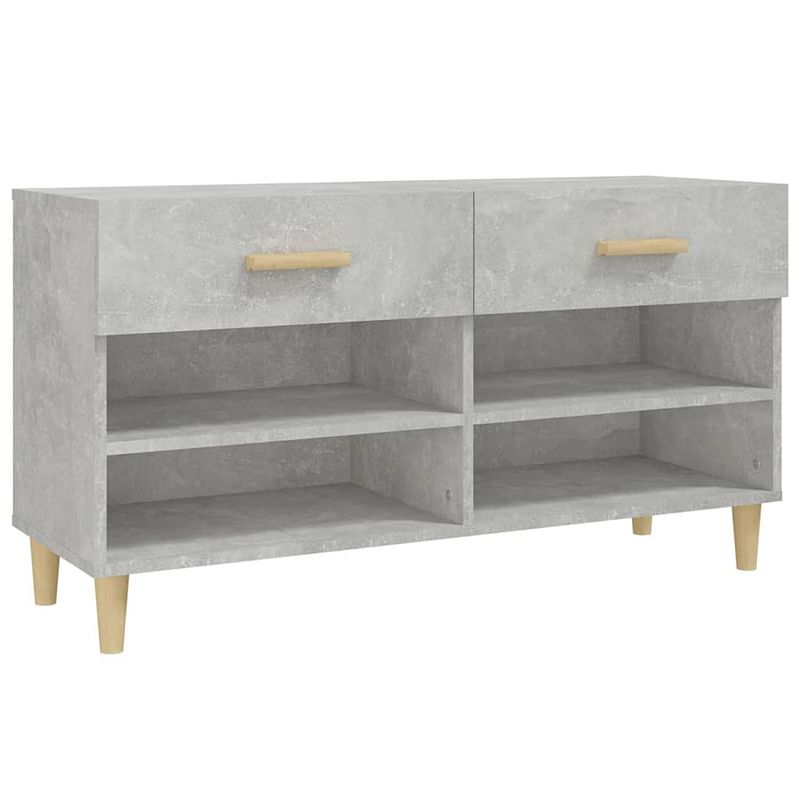 Foto van The living store schoenenkast - betongrijs - 102 x 35 x 55 cm - stabiel en trendy design