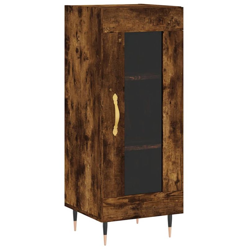 Foto van Infiori dressoir 34,5x34x90 cm bewerkt hout gerookt eiken