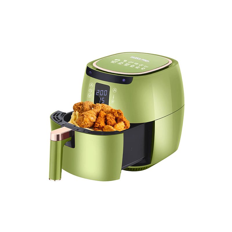 Foto van Swiss pro+ digitale airfryer groen 7l - 7 liter