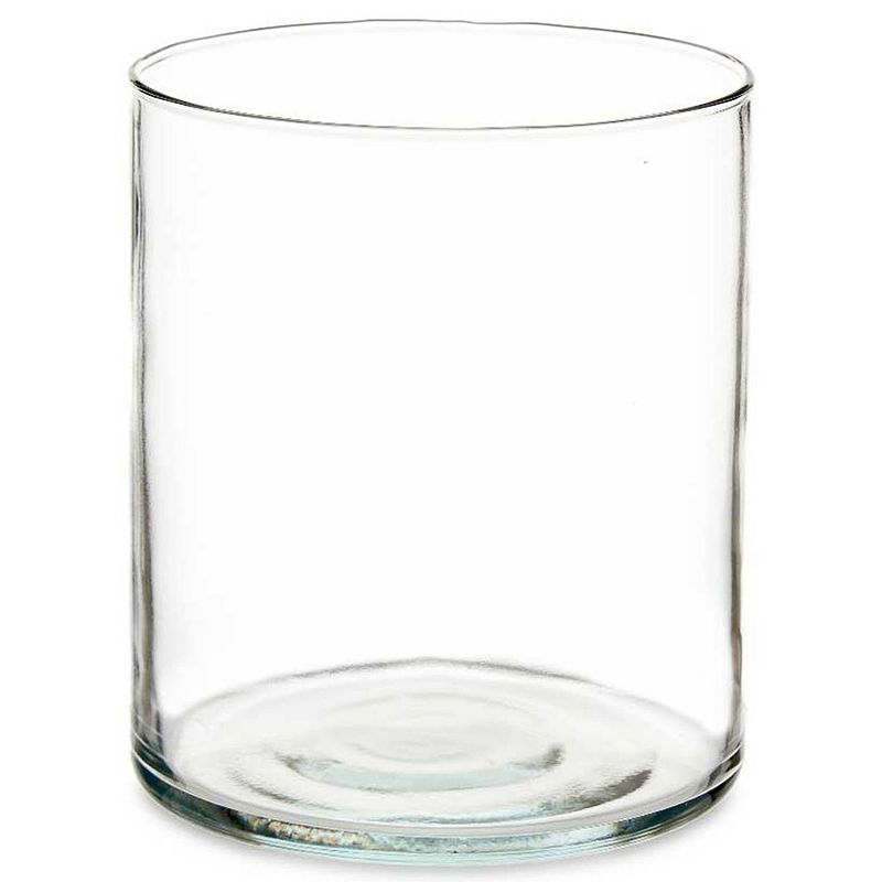 Foto van Bloemenvaas - cilinder vorm - transparant glas - 17 x 20 cm - vazen