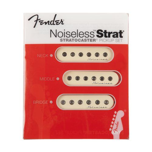 Foto van Fender vintage noiseless stratocaster pickups, aged white (set)