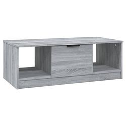 Foto van The living store salontafel - trendy - woonkamermeubel - 102 x 50 x 36 cm - grijs sonoma eiken