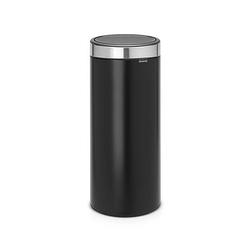 Foto van Brabantia touch bin afvalemmer 30 liter met kunststof binnenemmer - matt black / matt steel fingerprint proof