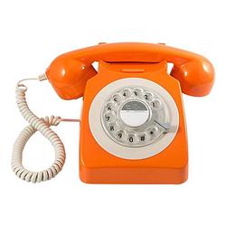 Foto van Gpo 746 draaischijf telefoon - aan te sluiten op modem - oranje