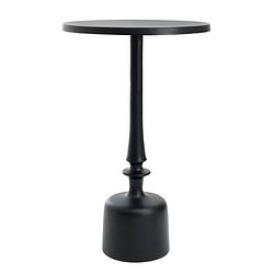 Foto van Ptmd resha black alu sidetable matte finish round