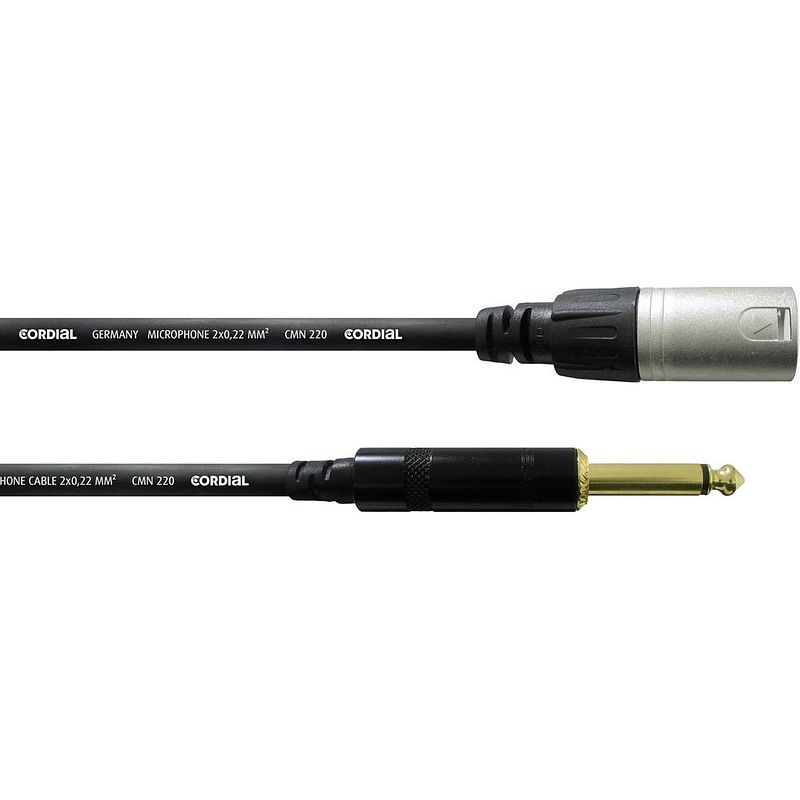 Foto van Cordial ccm 7,5 mp xlr verbindingskabel [1x xlr-stekker - 1x jackplug male 6,3 mm] 7.50 m zwart