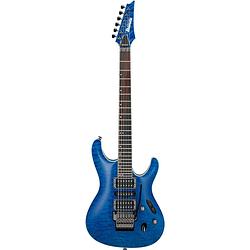 Foto van Ibanez s6570q prestige natural blue elektrische gitaar met koffer