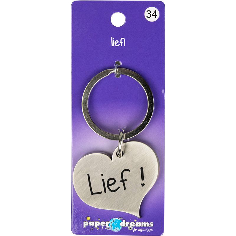 Foto van Paper dreams sleutelhanger lief junior 10 x 4 cm ijzer zilver