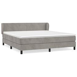 Foto van The living store boxspringbed - fluweel - 160 x 200 cm - pocketvering - middelhard