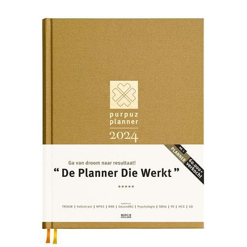 Foto van Purpuz planner 2024 agenda - organizer - behaal je doelen - clen verkleij - hardcover (9789492557063)