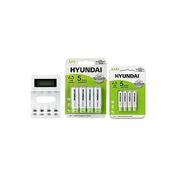 Foto van Hyundai batteries - batterij snel-oplader - met 4x aa en 4x aaa batterijen