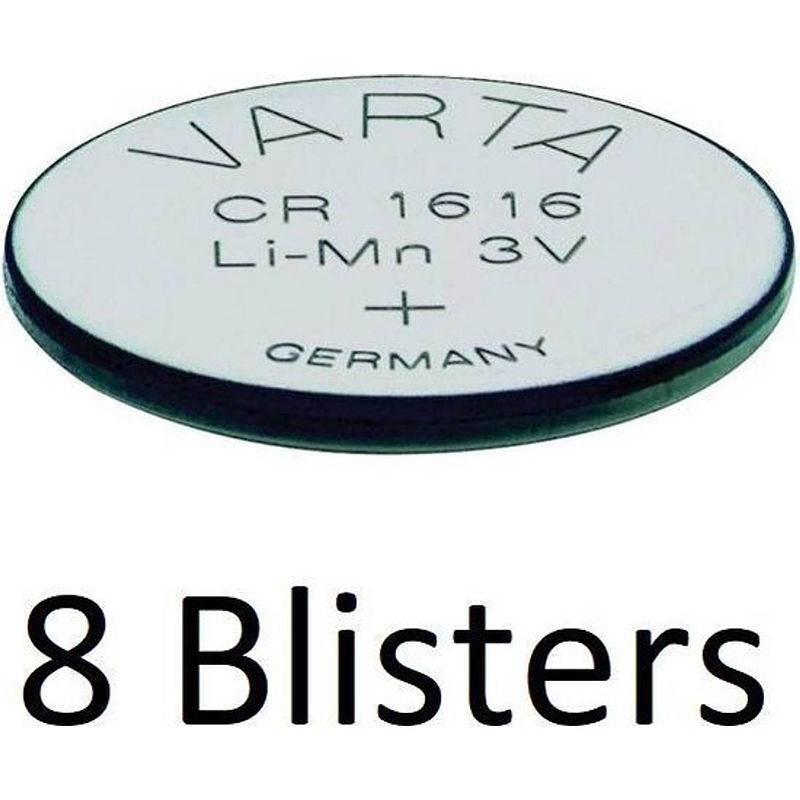 Foto van 8 stuks (8 blisters a 1 st) varta cr1616 wegwerpbatterij lithium