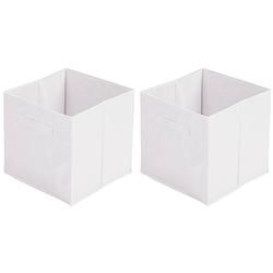 Foto van Urban living opbergmand/kastmand square box - 4x - karton/kunststof - 29 liter - wit - 31 x 31 x 31 cm - opbergmanden