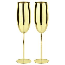 Foto van Paderno champagne glazen goud 270 ml - 2 stuks