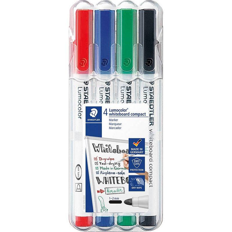 Foto van Staedtler 341 wp4 lumocolor whiteboardmarker willekeurige kleur (geen keuze mogelijk)