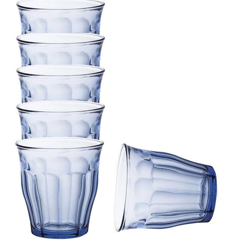 Foto van 6x drinkglazen/waterglazen blauw 250 ml picardie - drinkglazen