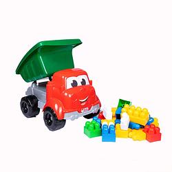 Foto van Dede- vuilniswagen - speelgoed vuilniswagen - incl. 30 bouwblokjes - bouwstenen speelgoed