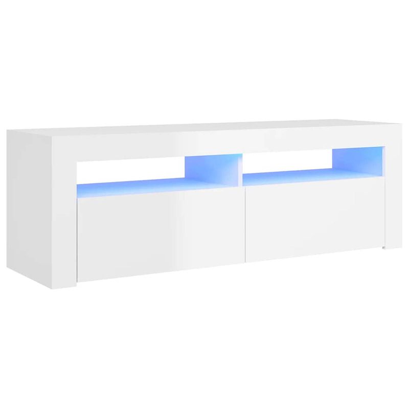 Foto van Vidaxl tv-meubel met led-verlichting 120x35x40 cm hoogglans wit