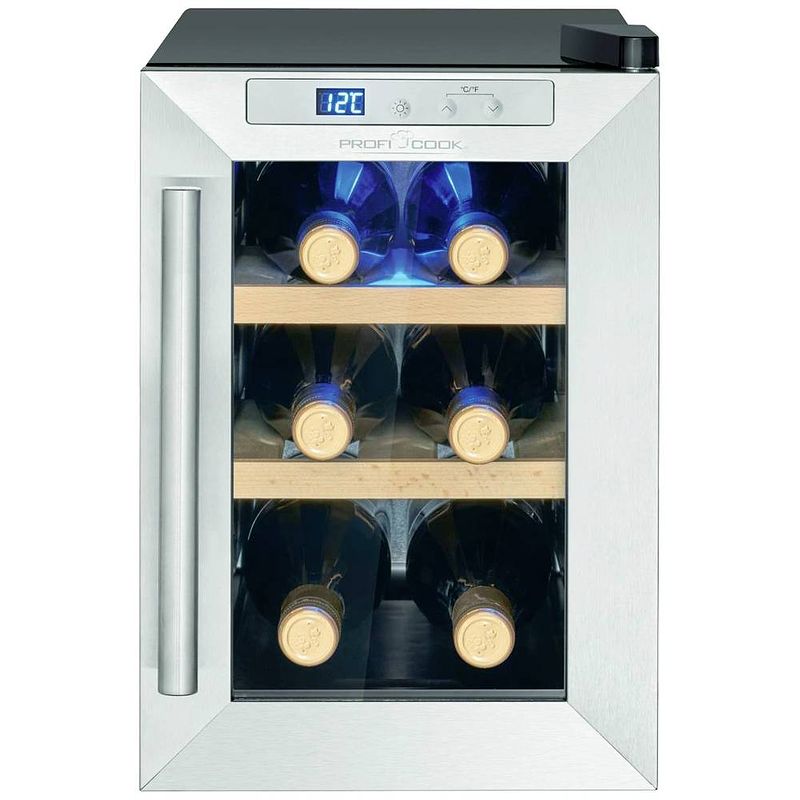 Foto van Profi cook pc-wk 1231 glaskoelkast 17 l energielabel: g (a - g) staand apparaat inox, zwart