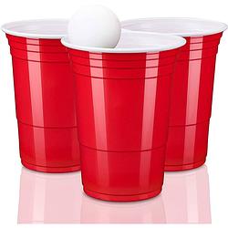 Foto van Tresko® rode partybekers 100 stuks beer pong party cups 473 ml (16 oz) bierpong bekers extra sterk