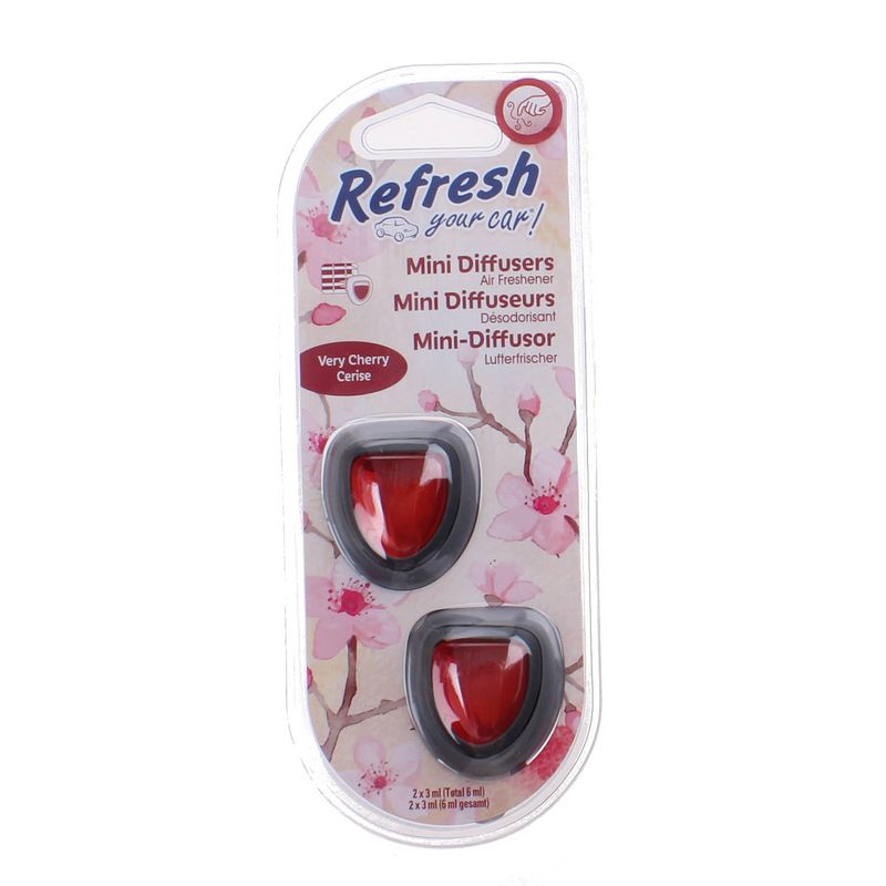 Foto van Refresh your car mini-luchtverfrissers cherry cerise 3 ml 2 stuks