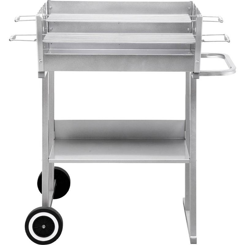 Foto van Tepro garten pasadena barbecue grillwagen, houtskool met windbescherming zilver