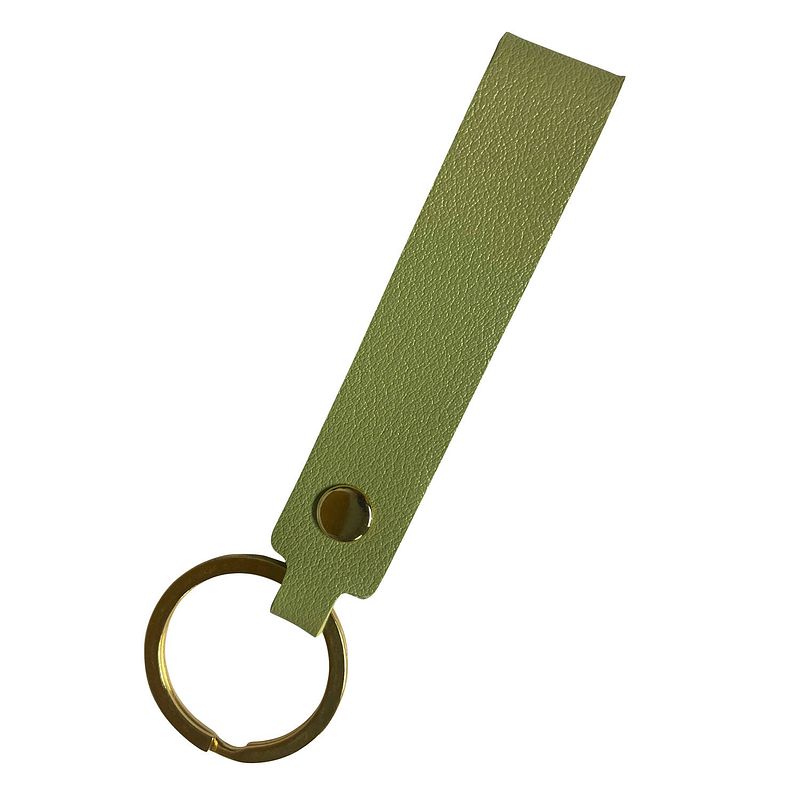 Foto van Basey sleutelhanger leer - leren sleutelhanger met sleutelhanger ring - groen