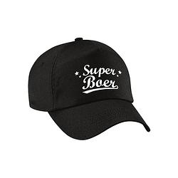 Foto van Super boer pet /cap zwart voor volwassenen - boer / boerin cadeau - verkleedhoofddeksels
