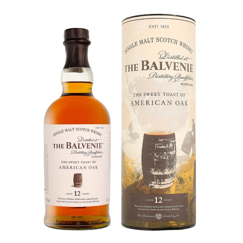 Foto van Balvenie 12 years american oak 70cl whisky + giftbox