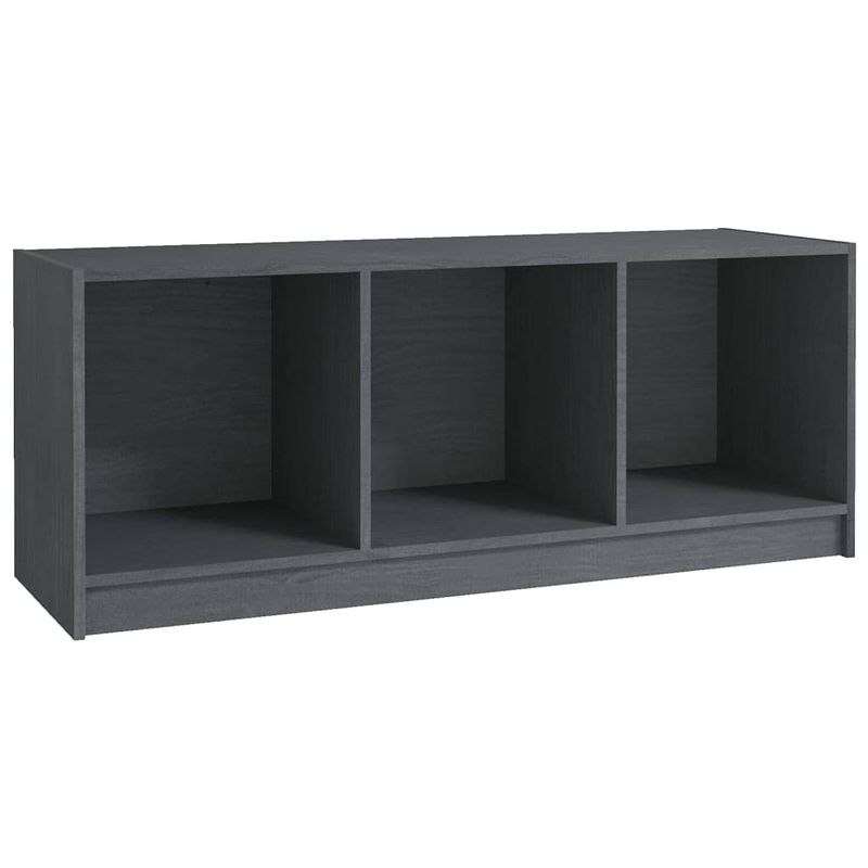 Foto van The living store hifi-kast - tv-meubel - massief grenenhout - 104 x 33 x 41 cm - grijs