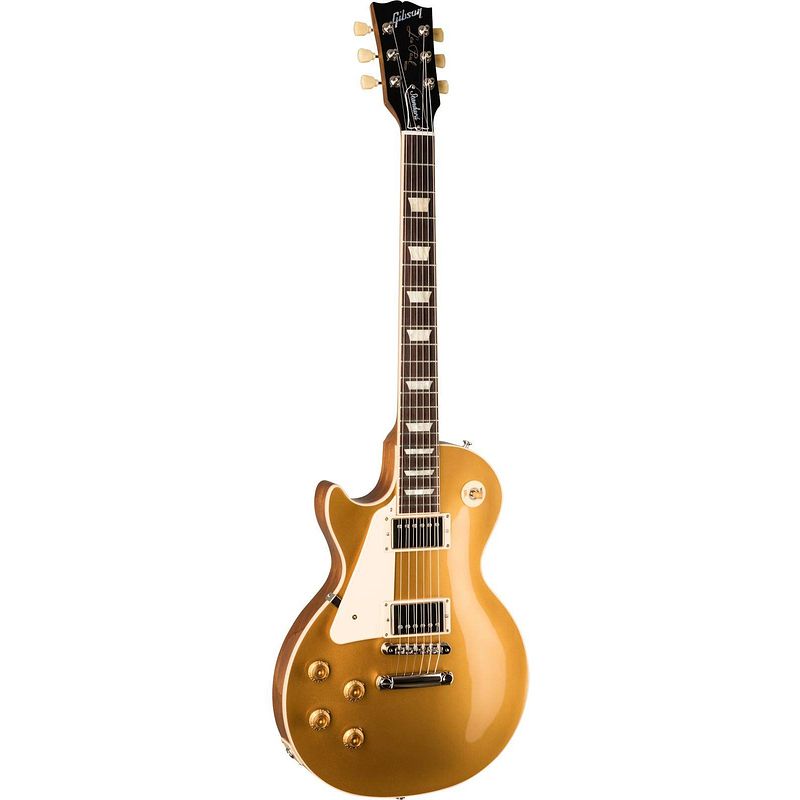 Foto van Gibson original collection les paul standard 50s lh goldtop linkshandige elektrische gitaar met koffer