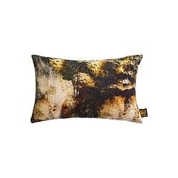 Foto van Ptmd vexx brown cotton velvet cushion bark print l