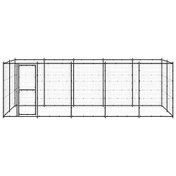 Foto van The living store hondenkennel - gepoedercoat staal - 550x220x180 cm - zwart