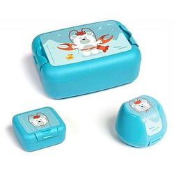 Foto van Amuse lunchset animal carnival junior blauw 3-delig