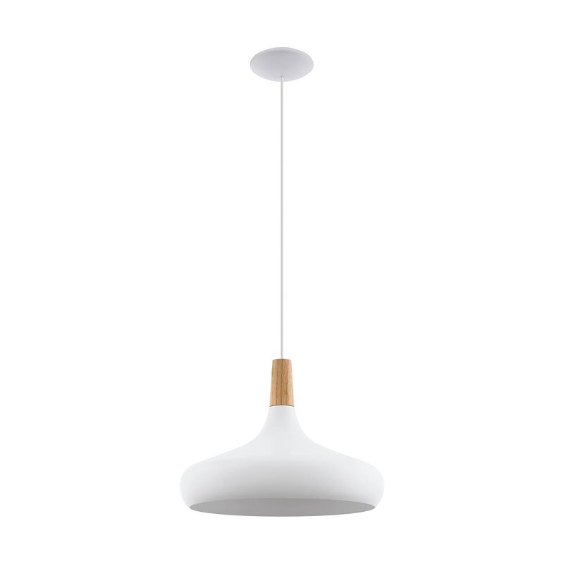 Foto van Eglo sabinar hanglamp - e27 - ø 40 cm - wit/bruin