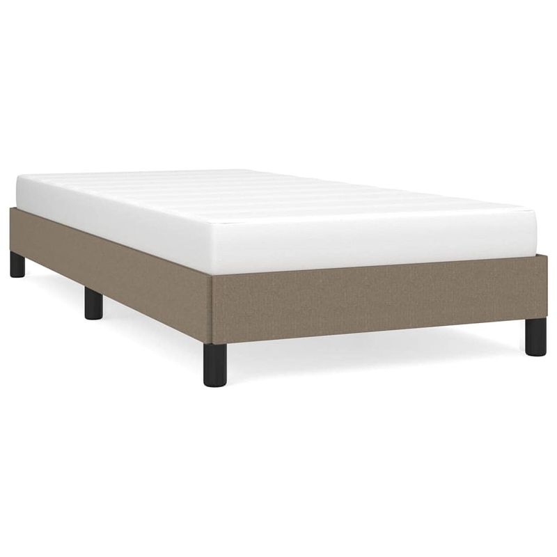 Foto van The living store bedframe - taupe - 203 x 83 x 25 cm - stof - multiplex - geschikt voor 80 x 200 cm matras