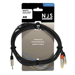 Foto van Njs 3,5 mm stereo audiokabel naar 2 x tulp (rca) kabel ( 5 meter)