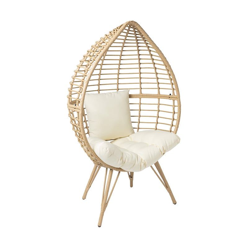 Foto van Egg chair naturel - 90x64x155 cm