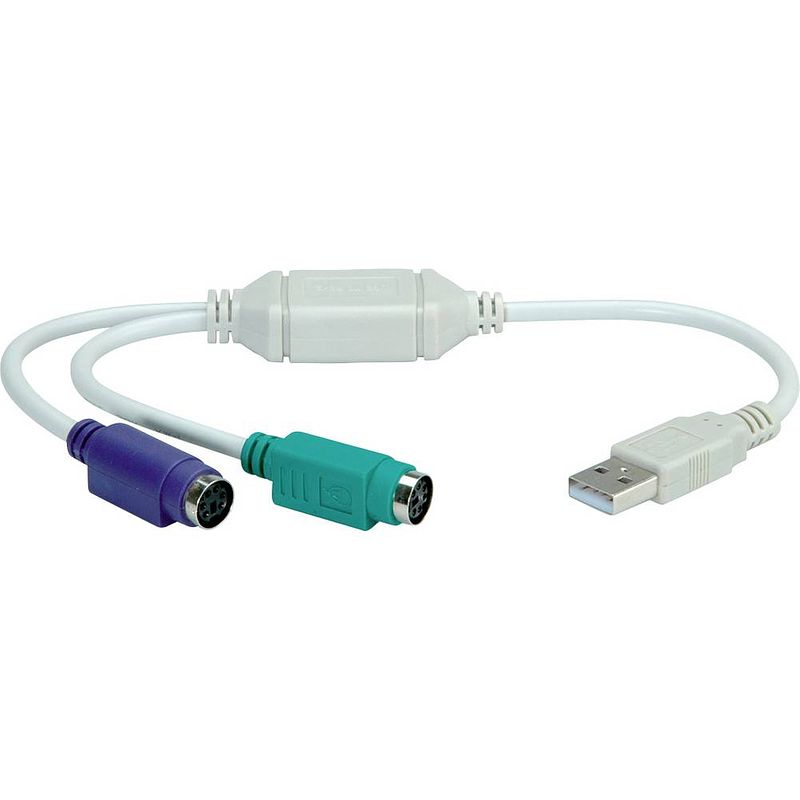 Foto van Value usb 2.0 adapterkabel [1x usb-a 2.0 stekker - 2x ps/2-bus] value