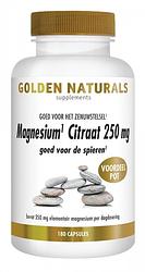 Foto van Golden naturals magnesium citraat 250mg capsules