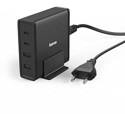 Foto van Hama oplaadstation 4 poorten (2x pd usb-c, 2x usb-a) 60w voeding zwart