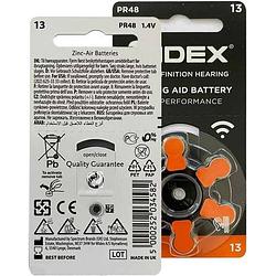Foto van Widex hoortoestel batterijen 10 pakjes 60 batterijen oranje sticker p13 gehoorapparaat